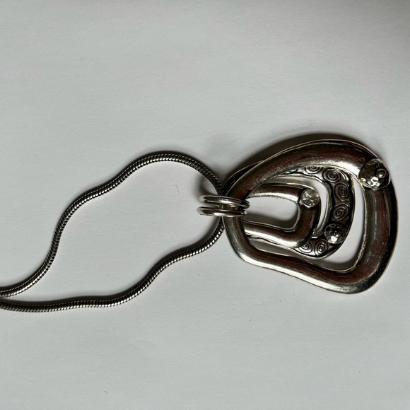 Silver plate thick chain three shape long necklace - Picture 3 of 6